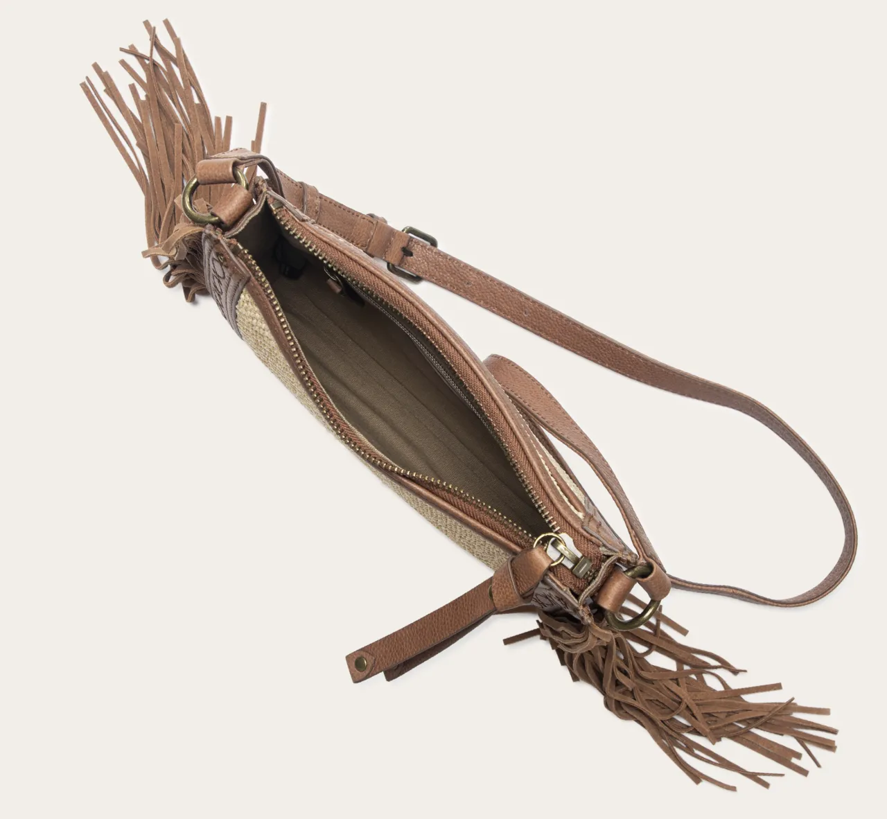 Frye Handbags^Ava Raffia Crossbody Cognac