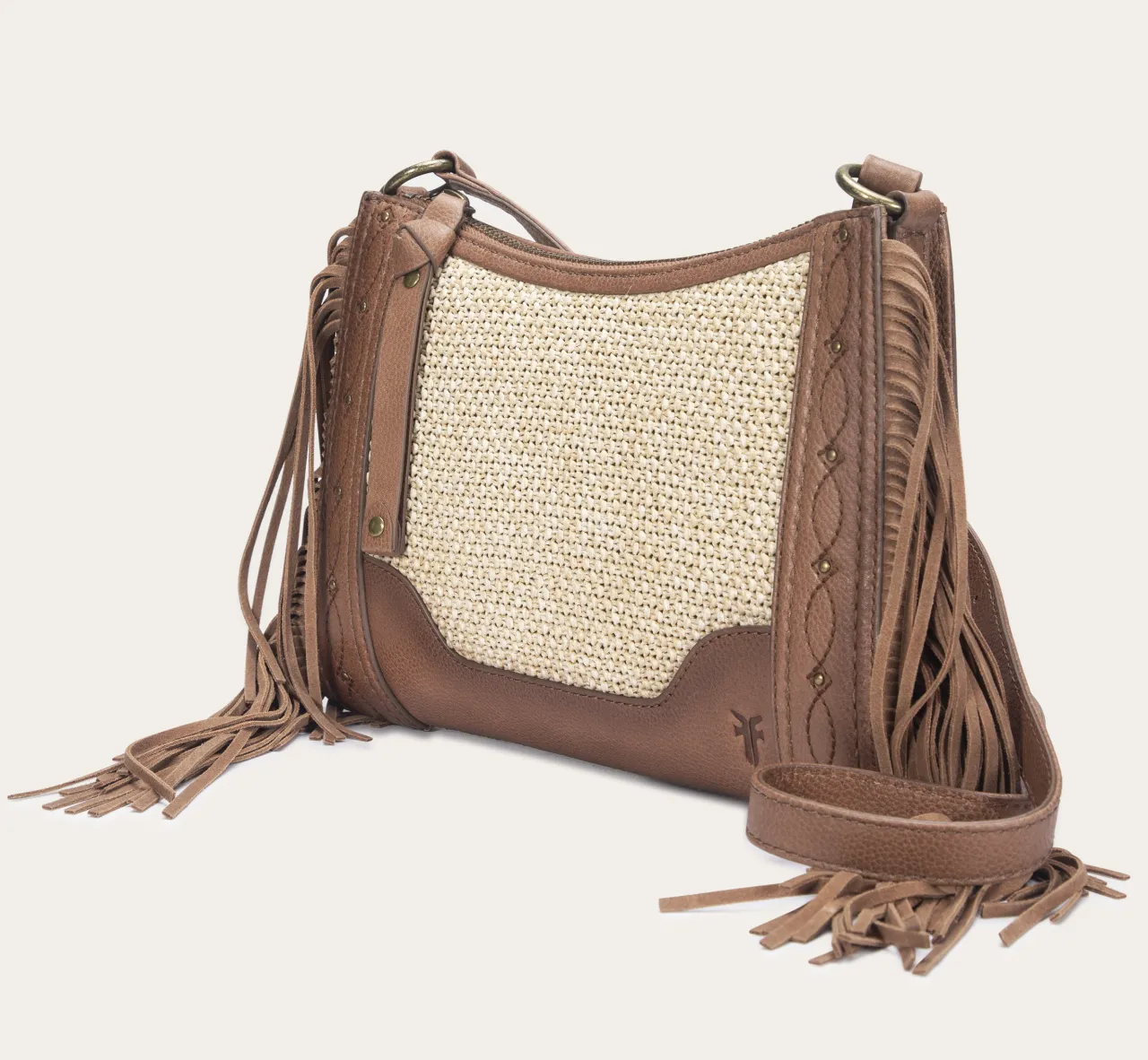 Frye Handbags^Ava Raffia Crossbody Cognac