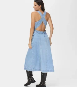 Frye Dresses^Criss-cross Maxi Denim Dress Paradise Wash