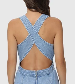 Frye Dresses^Criss-cross Maxi Denim Dress Paradise Wash