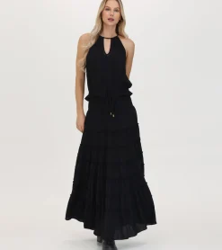 Frye Tops^Crochet Halter Neck Top Black Beauty