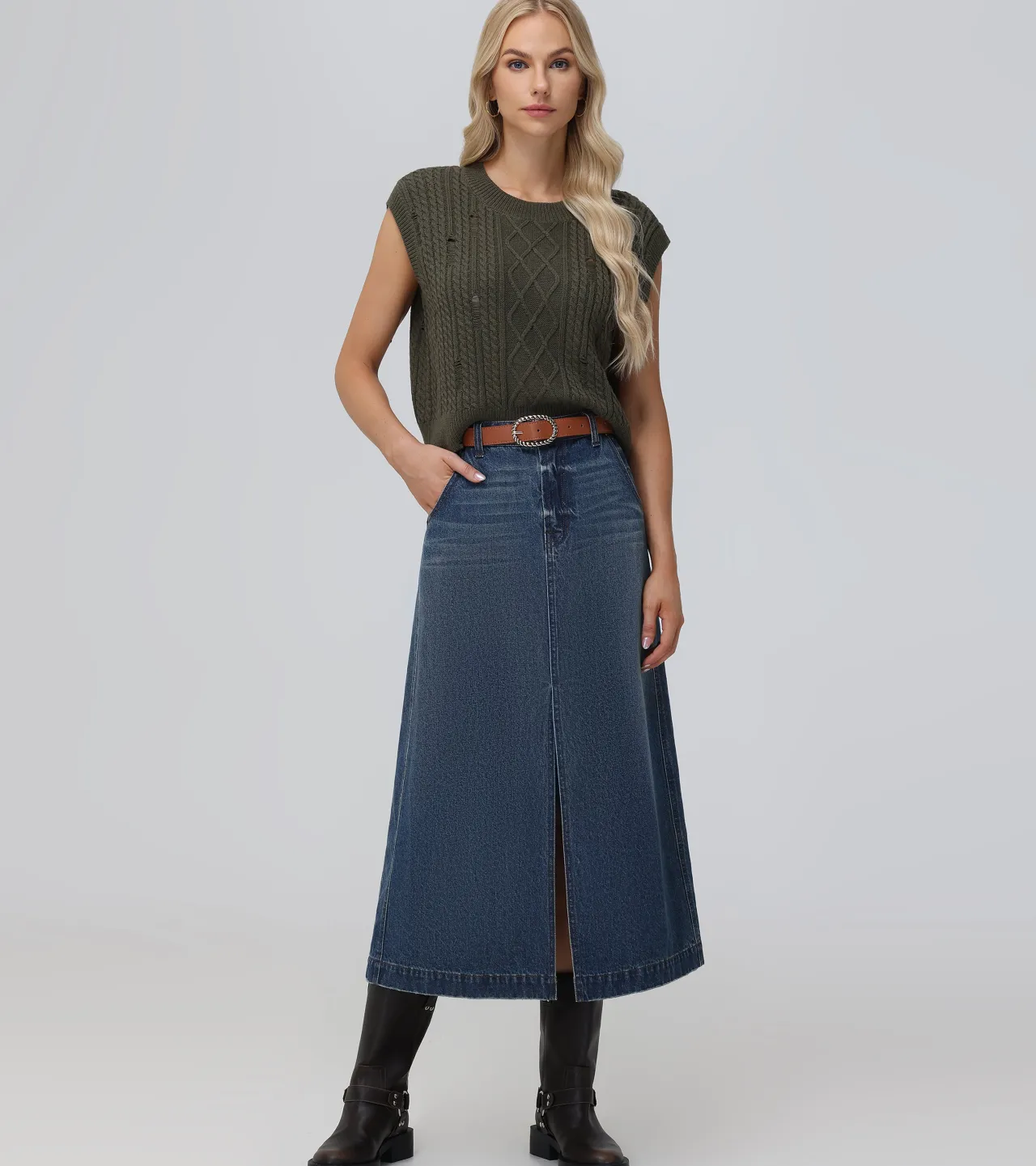 Frye Tops^Distressed Cable Sweater Vest