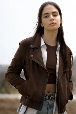 Frye Leather Jackets^Elegant Biker Leather Jacket Dark Brown