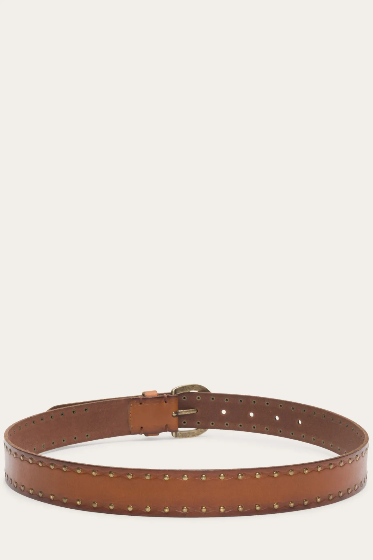 Frye Belts^Embossed Edge With Rivets Belt Tan