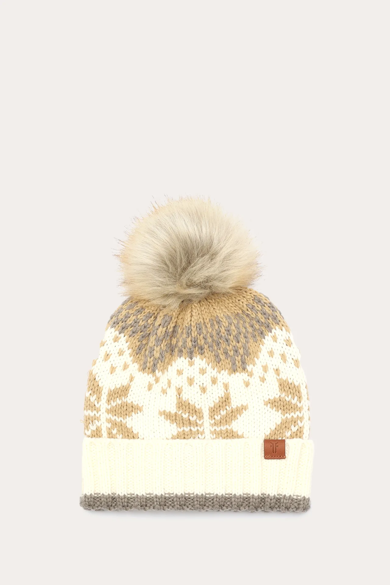 Frye Cold Weather^Fair Isle Beanie With Cuff & Faux Fur Pom
