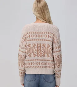 Frye Tops^Fairisle Crewneck Pullover Oatmeal Heather