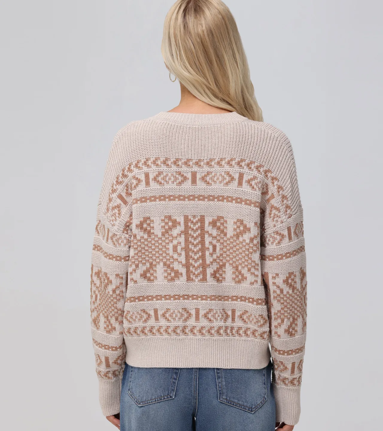 Frye Tops^Fairisle Crewneck Pullover Oatmeal Heather