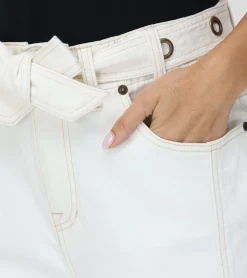 Frye Bottoms^High Waisted Belted Short Coconut Wash