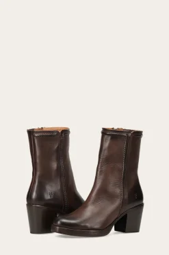 Frye Booties^Jean Short Inside Zip