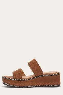 Frye Sandals^Joy Woodstock 2 Band Platform Slide