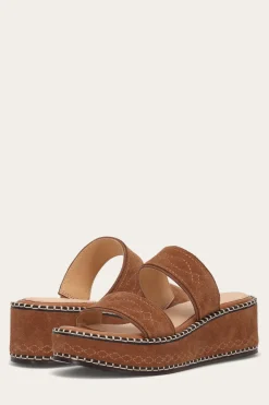 Frye Sandals^Joy Woodstock 2 Band Platform Slide