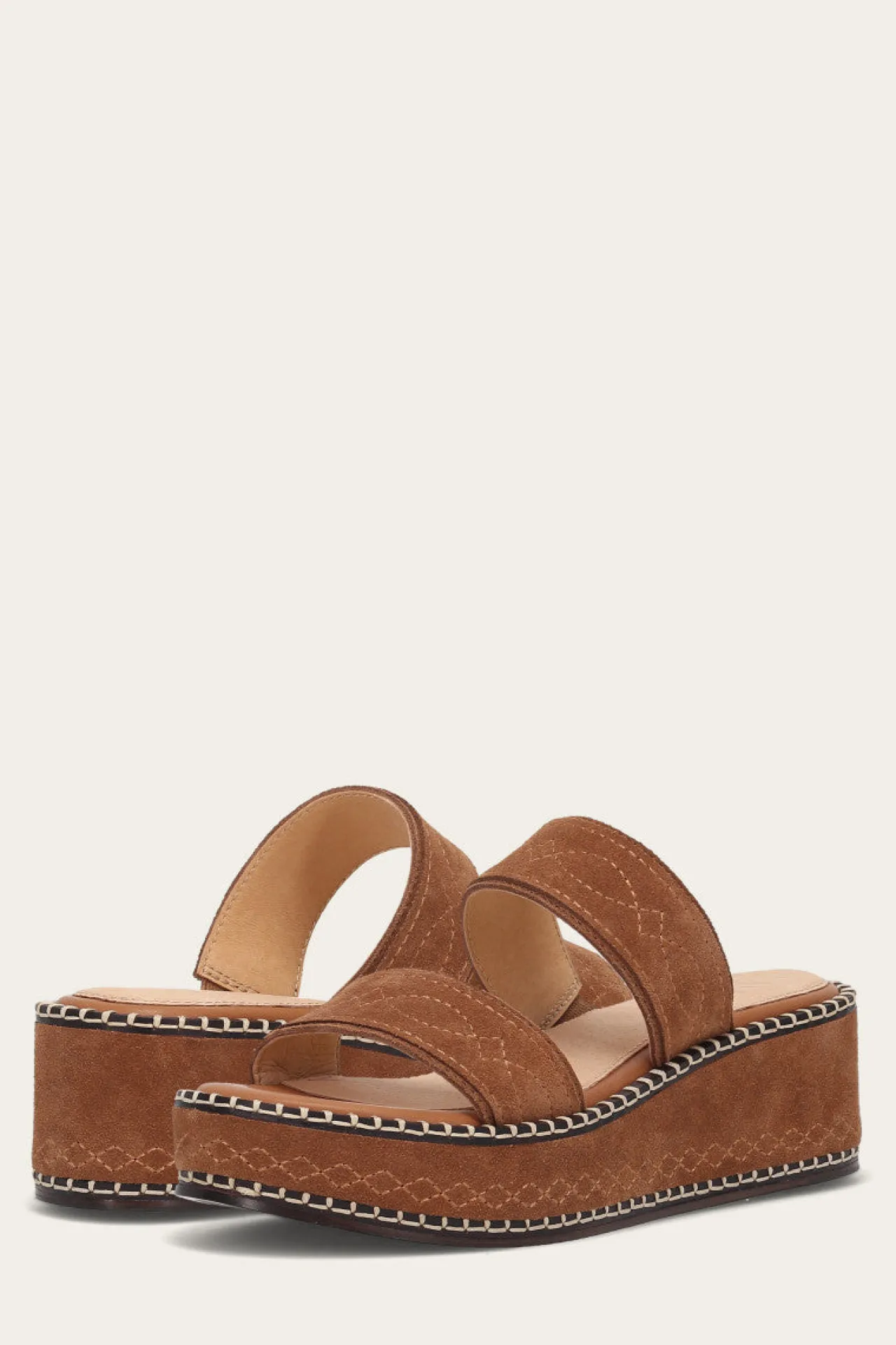 Frye Sandals^Joy Woodstock 2 Band Platform Slide