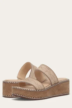 Frye Sandals^Joy Woodstock 2 Band Platform Slide