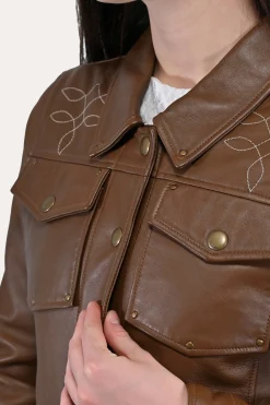 Frye Leather Jackets^Trucker Jacket Medium Brown