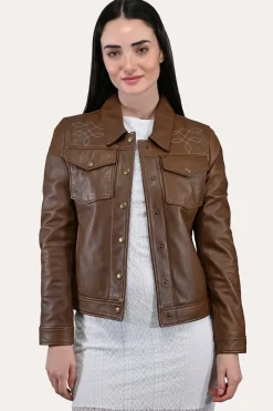 Frye Leather Jackets^Trucker Jacket Medium Brown