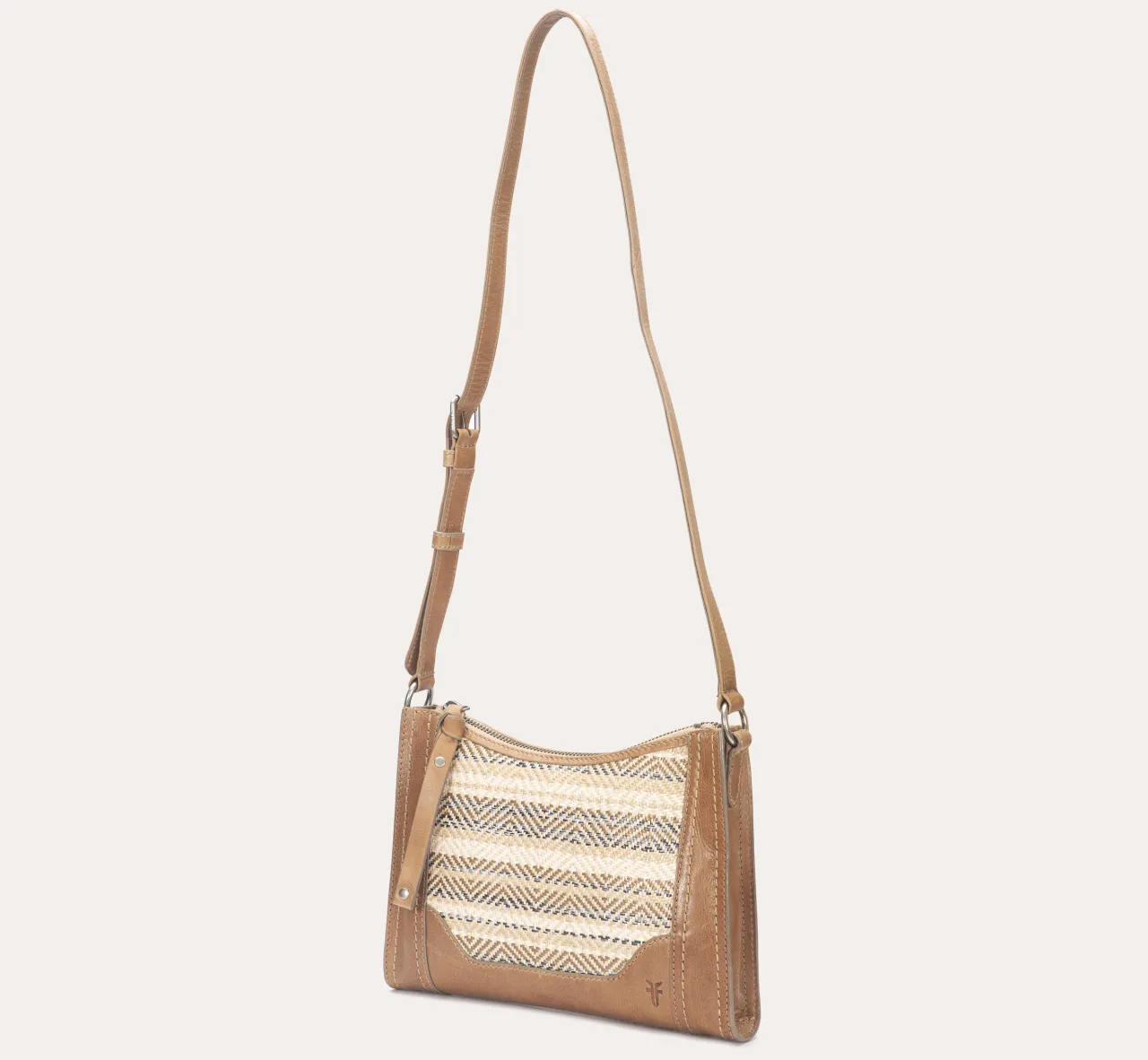 Frye Handbags^Melissa Straw Zip Crossbody Beige