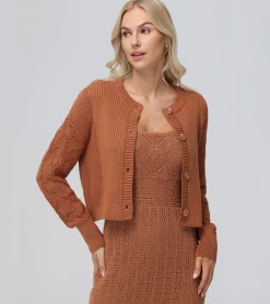 Frye Tops^Mixed Stitch Button Front Cardigan