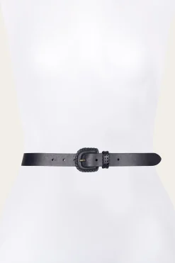 Frye Belts^30mm Belt With Covered Buckle & Leather Lacing