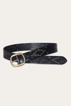 Frye Belts^38mm Belt With Southwestern Embossing, Perf & Studs