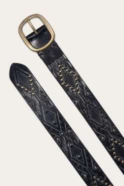Frye Belts^38mm Belt With Southwestern Embossing, Perf & Studs