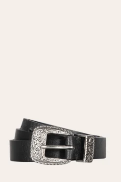Frye Belts^25MM Logo Western Belt