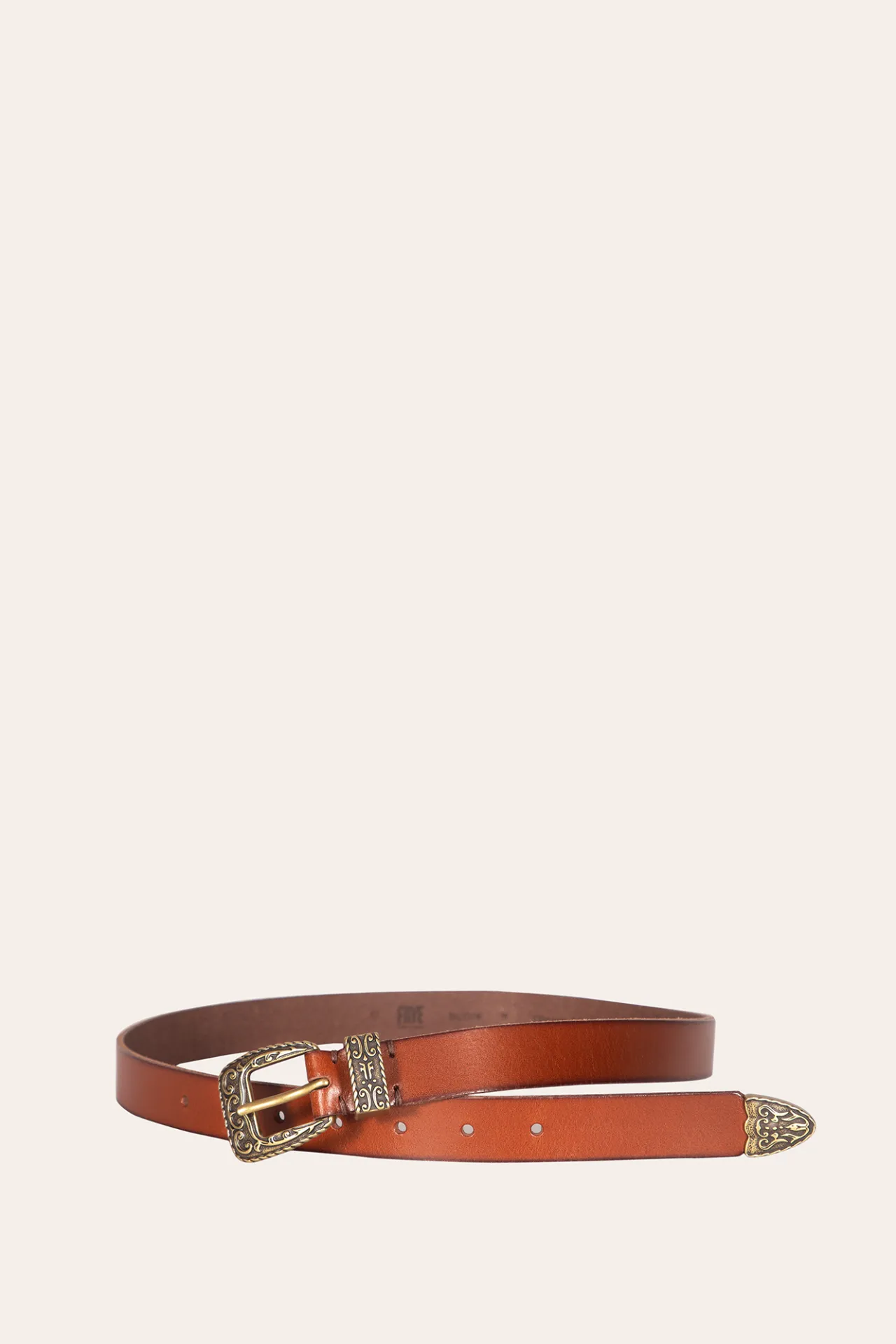 Frye Belts^25MM Logo Western Belt
