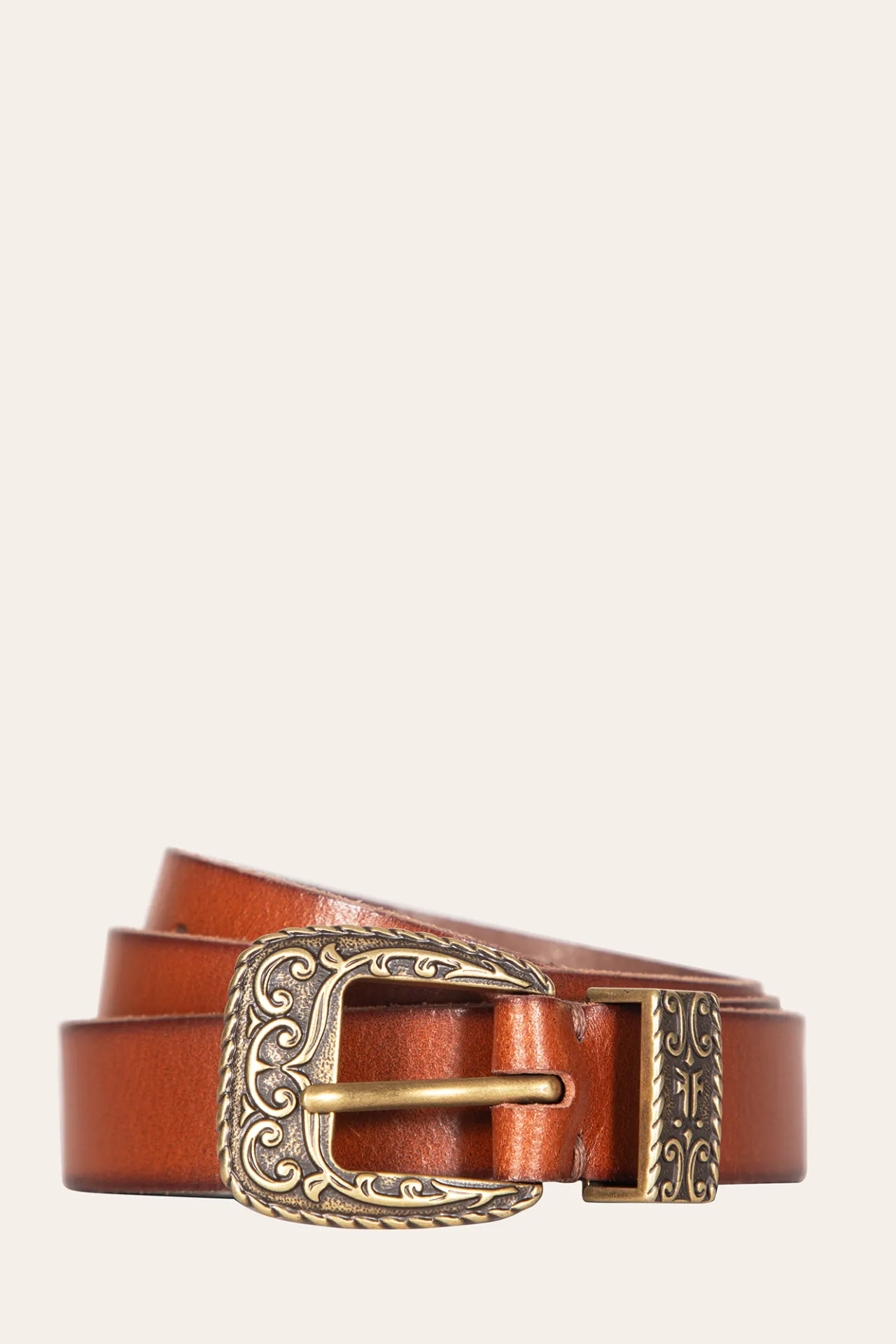 Frye Belts^25MM Logo Western Belt