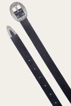 Frye Belts^21mm Logo Western Center Bar Belt