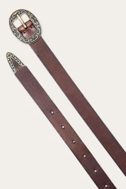 Frye Belts^21mm Logo Western Center Bar Belt