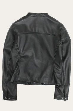 Frye Leather Jackets^Modern Biker-racer Leather Jacket Black