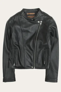 Frye Leather Jackets^Modern Biker-racer Leather Jacket Black