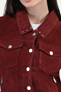 Frye Leather Jackets^Oxblood Fringed Jacket