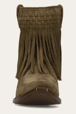 Frye Booties^Sacha Short Fringe Bootie