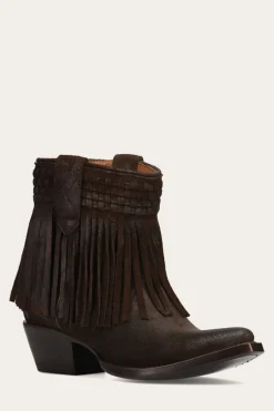 Frye Booties^Sacha Short Fringe Bootie
