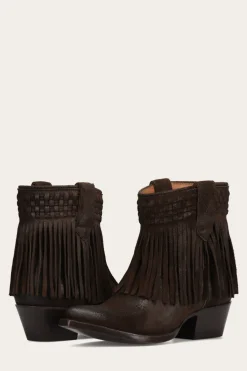 Frye Booties^Sacha Short Fringe Bootie