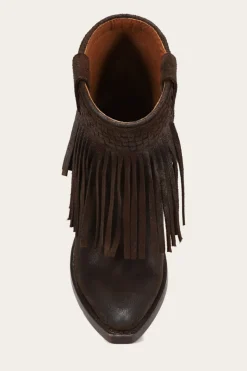 Frye Booties^Sacha Short Fringe Bootie