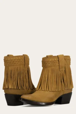 Frye Booties^Sacha Short Fringe Bootie