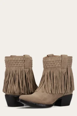Frye Booties^Sacha Short Fringe Bootie