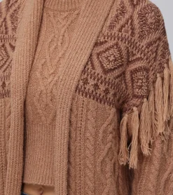 Frye Tops^Southwestern Cable Cardigan Brown