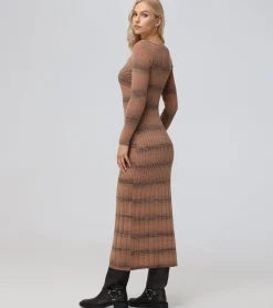 Frye Dresses^Sweetheart Neck Space Dye Sweater Dress Brown