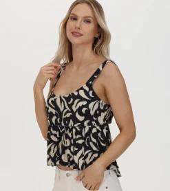 Frye Tops^Tie Back Babydoll Top Black