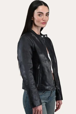 Frye Leather Jackets^Tobacco Cafe Racer Jacket