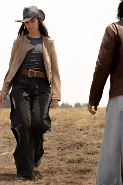 Frye Leather Jackets^Versatile Biker-racer Leather Jacket Taupe