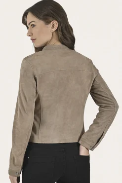 Frye Leather Jackets^Versatile Biker-racer Leather Jacket Taupe