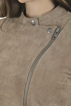 Frye Leather Jackets^Versatile Biker-racer Leather Jacket Taupe