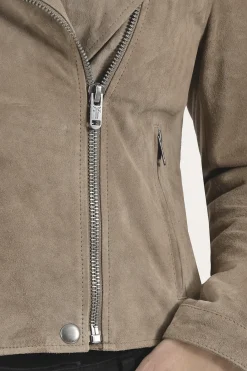 Frye Leather Jackets^Versatile Biker-racer Leather Jacket Taupe