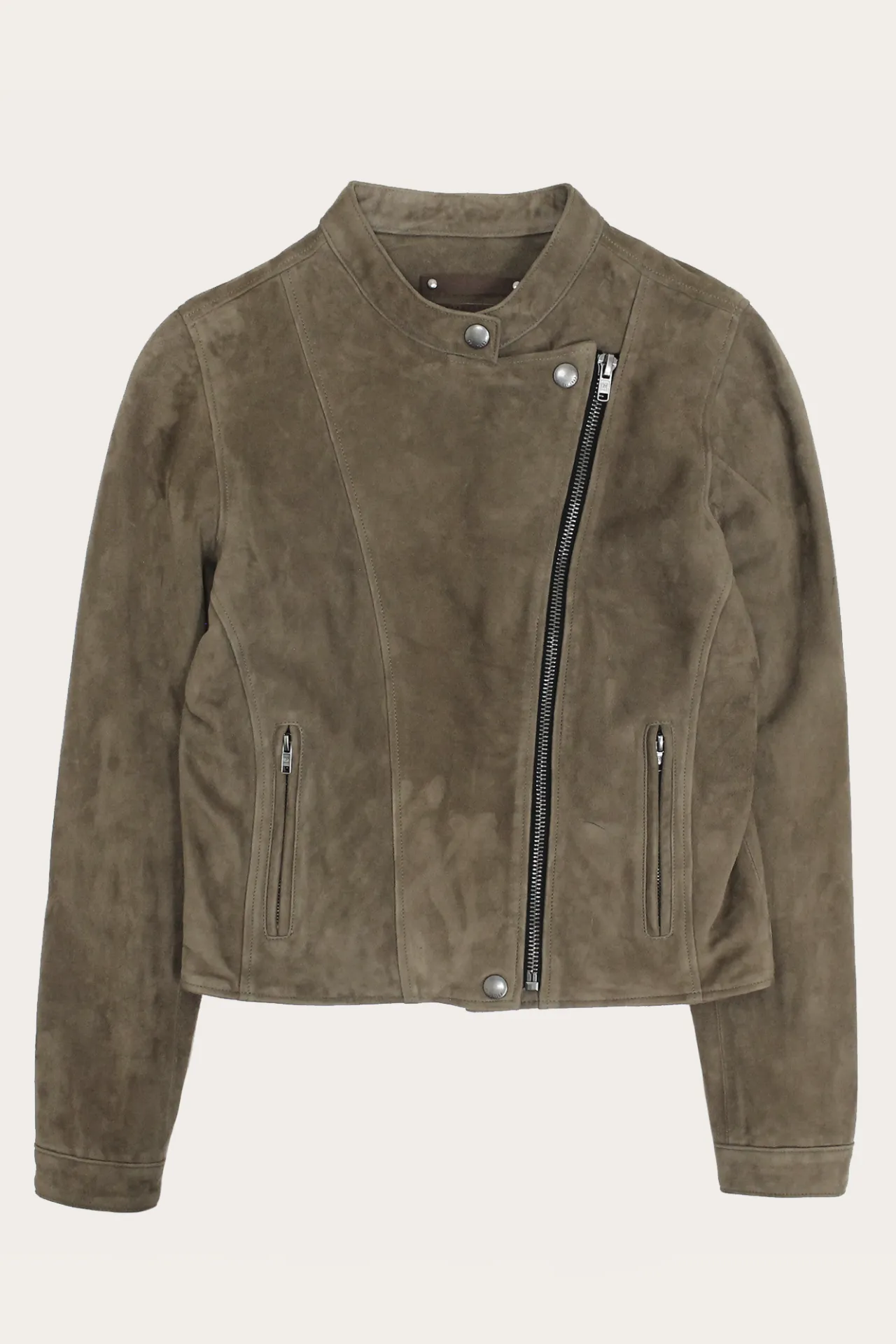 Frye Leather Jackets^Versatile Biker-racer Leather Jacket Taupe